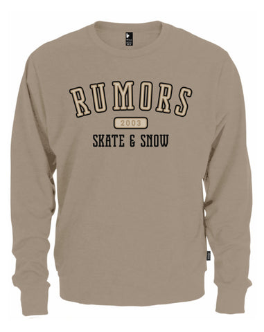 Rumors College Dropout Crew Sweatshirt- Sand