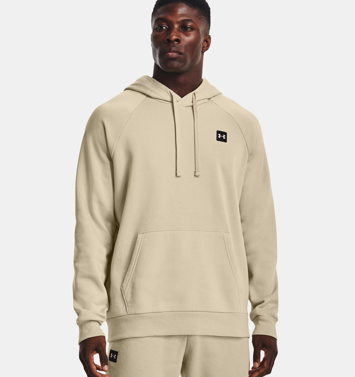 Under Armour Men's Rival Fleece Big Logo Hoodie , Khaki Base Light