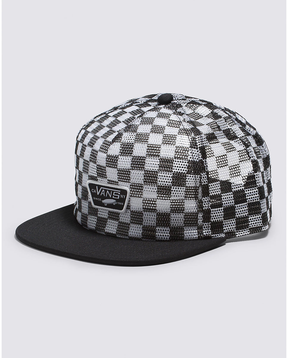 Vans Full Patch Mesh Trucker Hat Black White Rumors Skate and Snow