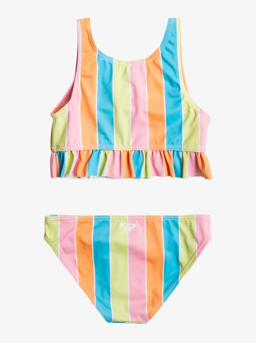 Roxy Only The Ocean Stripe Cotton Blend Crop Top In Toasted Nut Bico Stripe Roxy Only The Ocean Stripe Cotton Blend Crop Top In Toasted Nut Bico Stripe