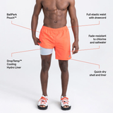 Saxx Mens Go Coastal Classic Volley 7" Swim Short - Hot Coral