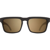 Spy Helm Low Bridge Fit Sunglasses - Soft Matte Black - Happy Bronze with Gold Spectra Mirror