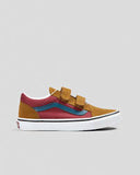Vans Kids Old Skool V Shoes - Color Block Multi/True White