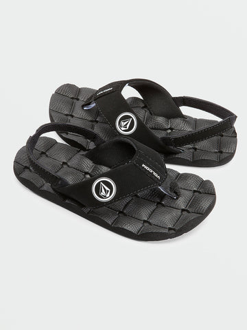 Volcom Little Boys Recliner Sandals - Black White