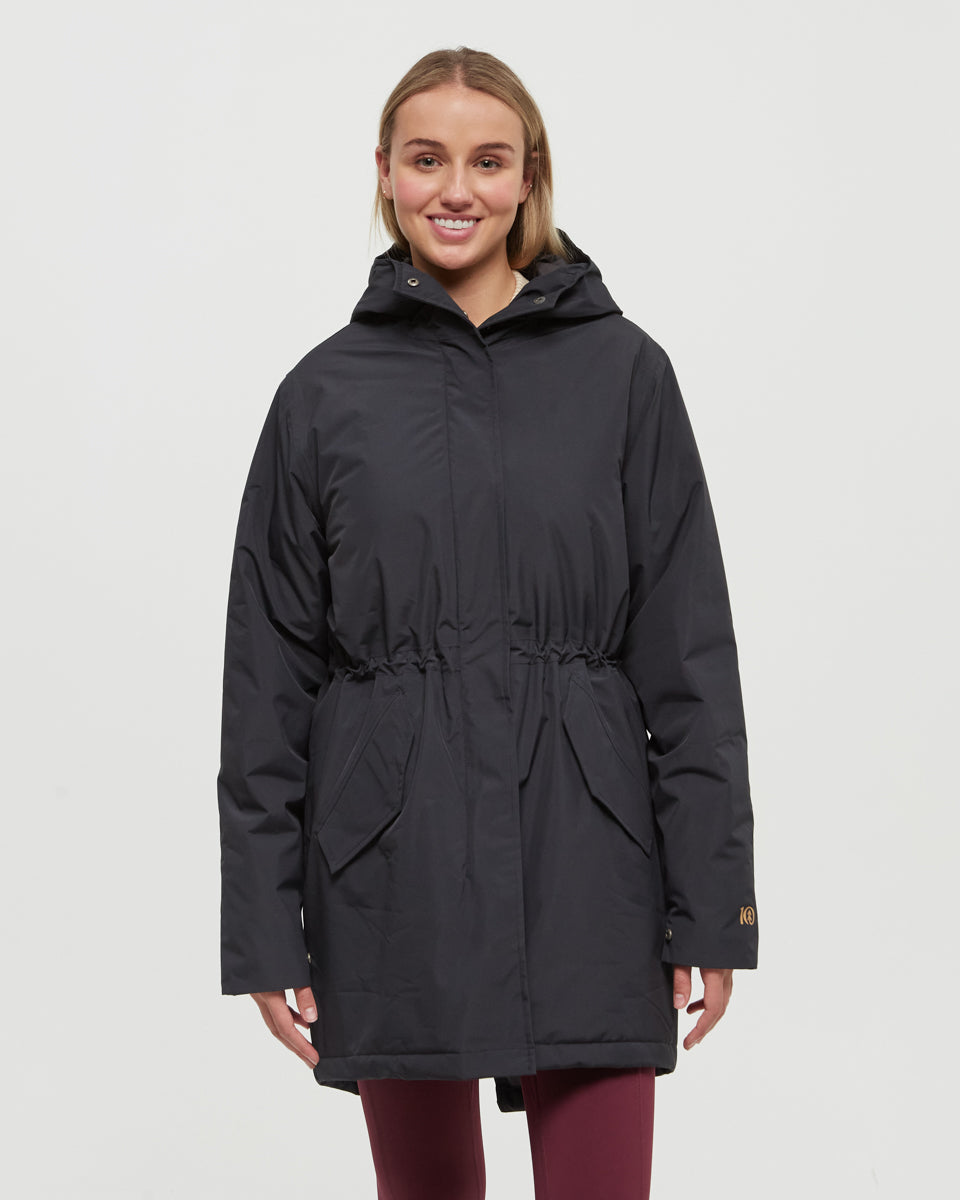 Tentree Womens Nimbus Insulated Rain Jacket Meteorite Black