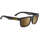 Spy Helm Low Bridge Fit Sunglasses - Soft Matte Black - Happy Bronze with Gold Spectra Mirror