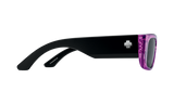 Spy Genre Sunglasses - Translucent Magenta Matte Black - Happy Gray