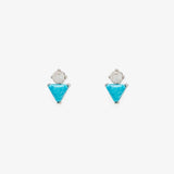 Pura Vida Silver Stud Earrings ~ Turquoise & Moonstone