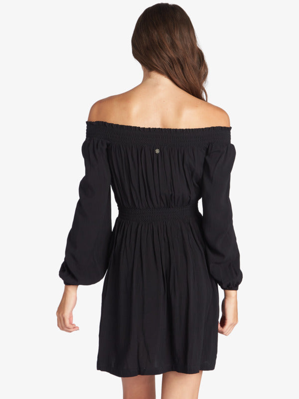 escape off the shoulder dress Roxy Womens Dream Escape Woven Off The Shoulder Dress – Rumors Skate and  Snow