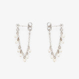 Pura Vida Silver Earrings ~ Pearl Chain Wrap