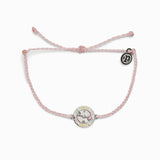 Pura Vida Silver Charm Bracelet ~ Spinner Pink