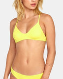 RVCA Womens Solid Cross Back Bikini Top