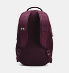 Under Armour UA Hustle 5.0 Backpack - Dark Maroon / Green Screen / Misty Purple