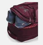 Under Armour UA Hustle Pro Backpack - Dark Maroon / Legendary Black