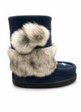 Manitobah Kid's Waterproof Faux Fur Snowy Owlet Mukluk - Navy