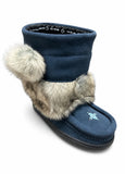 Manitobah Kid's Waterproof Faux Fur Snowy Owlet Mukluk - Navy