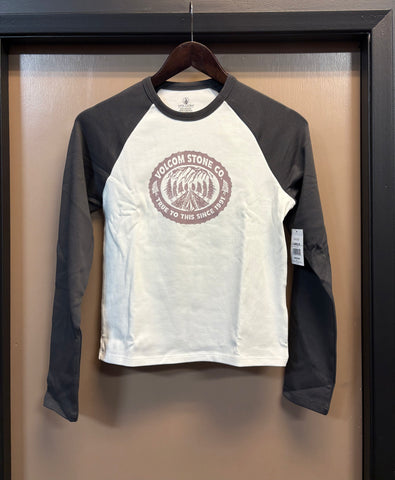 Volcom Womens Giving In Raglan Long Sleeve - Vintage Black