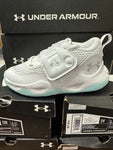 Under Armour Kids UA Zone BB 2 Shoes - White/Light Blue - 104