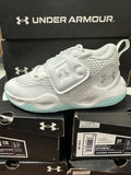 Under Armour Kids UA Zone BB 2 Shoes - White/Light Blue - 104