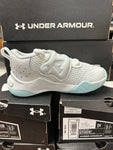 Under Armour Kids UA Zone BB 2 Shoes - White/Light Blue - 104
