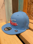 New Era Houston Oilers Light Blue Script 9FIFTY Snapback Hat