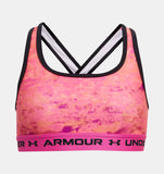 Under Armour Girls' UA Crossback Printed Sports Bra