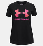 Under Armour Girls' UA Tech™ Print Fill Big Logo Short Sleeve