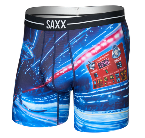 Saxx Volt Breathable Mesh Underwear - Sharks vs Bros - Blue