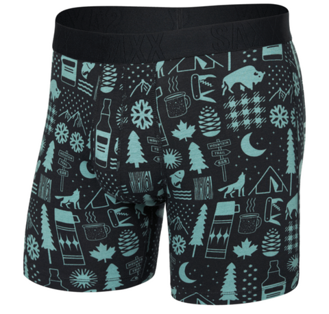 Saxx Droptemp™ Cooling Cotton Underwear - Camp Stamps - Black