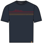 Tentree Mens Retro Treeline T-Shirt - Midnight Blue / Crimson