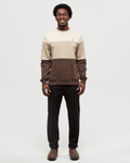Tentree Mens Blocked Reynard Crew - Warm Oak / Birchwood / Kona