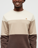 Tentree Mens Blocked Reynard Crew - Warm Oak / Birchwood / Kona