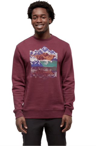 Tentree Mens Summit Reflection Crew - Deep Burgundy / Seaport