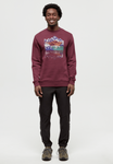 Tentree Mens Summit Reflection Crew - Deep Burgundy / Seaport
