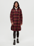Tentree Womens Livingston Jacket - Deep Burgundy / Modern Plaid / Camel