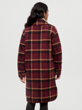 Tentree Womens Livingston Jacket - Deep Burgundy / Modern Plaid / Camel
