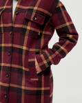 Tentree Womens Livingston Jacket - Deep Burgundy / Modern Plaid / Camel