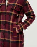 Tentree Womens Livingston Jacket - Deep Burgundy / Modern Plaid / Camel