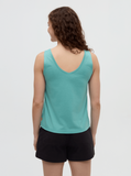 Tentree Womens Kinney TreeBlend Double V-Neck Tank - Turquoise Sky Heather