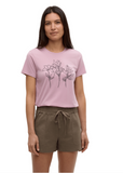 Tentree Women's Summer Flora T-Shirt - Pink Sand/Meteorite Black