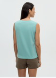 Tentree Women's Haitian Hibiscus Tank - Turquoise Sky/Graphite