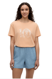 Tentree Women's Haitian Foliage Logo T-Shirt - Orange Sherbet/Vintage White