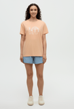 Tentree Women's Haitian Foliage Logo T-Shirt - Orange Sherbet/Vintage White