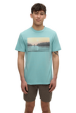 Tentree Mens Serene Lake T-Shirt - Turquoise Sky/Sunset