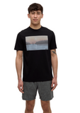 Tentree Mens Serene Lake T-Shirt - Meteorite Black/Sunset