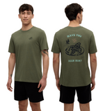 Tentree Mens Have You Seen Him Floatie T-Shirt - Deep Olive Heather/Midnight Blue