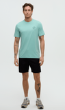 Tentree Mens Haiti Palm Overlay T-Shirt - Turquoise Sky/Dark Turquoise