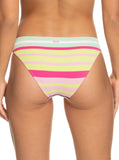 Roxy Women's Stripe Soul Mid Waist Bikini Bottoms