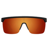 Spy Flynn 5050 Sunglasses - Soft Matte Black - Happy Orange Mirror Polar