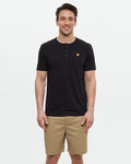 Tentree Mens Baker Henley T-Shirt - Meteorite Black